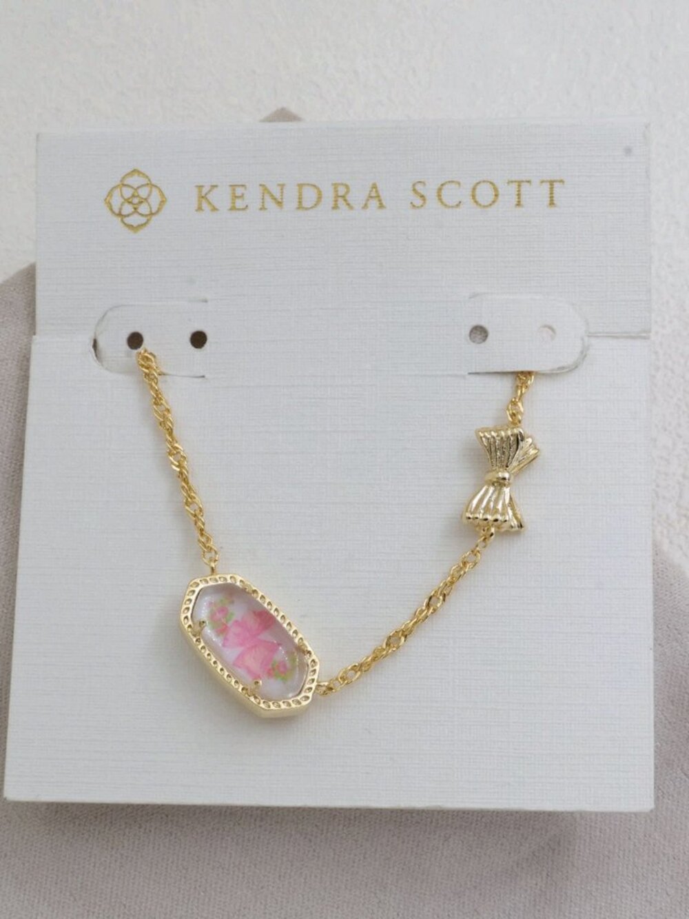 Kendra Scott Gold Rosa Beaux Elisa Bow Necklace NEW